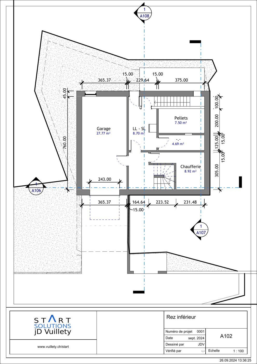 Plan REVIT — Rez inférieur