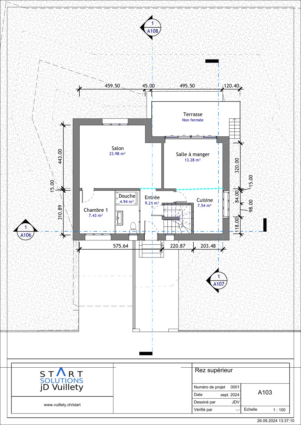 Plan REVIT — Rez supérieur