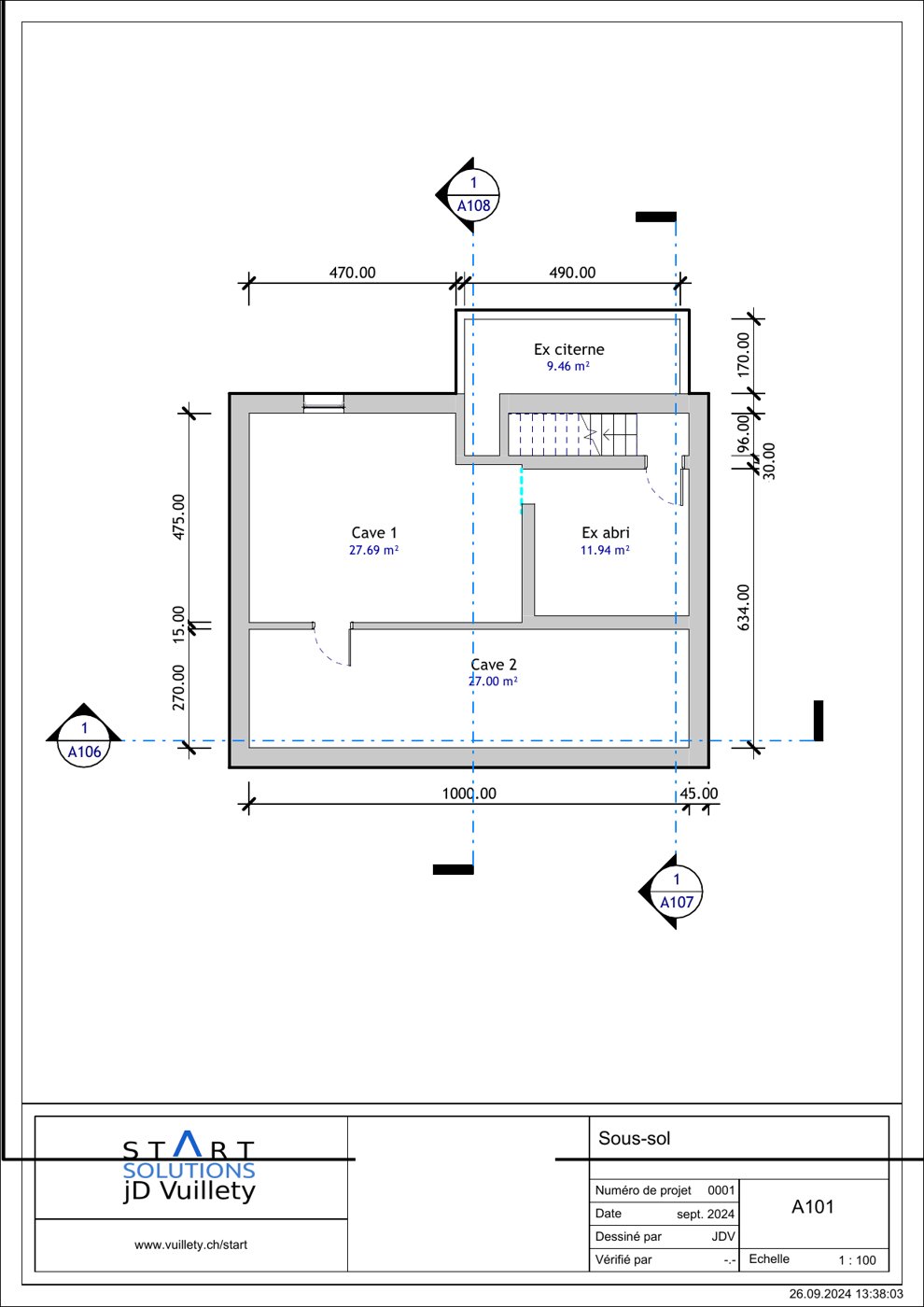 Plan REVIT — Sous-sol