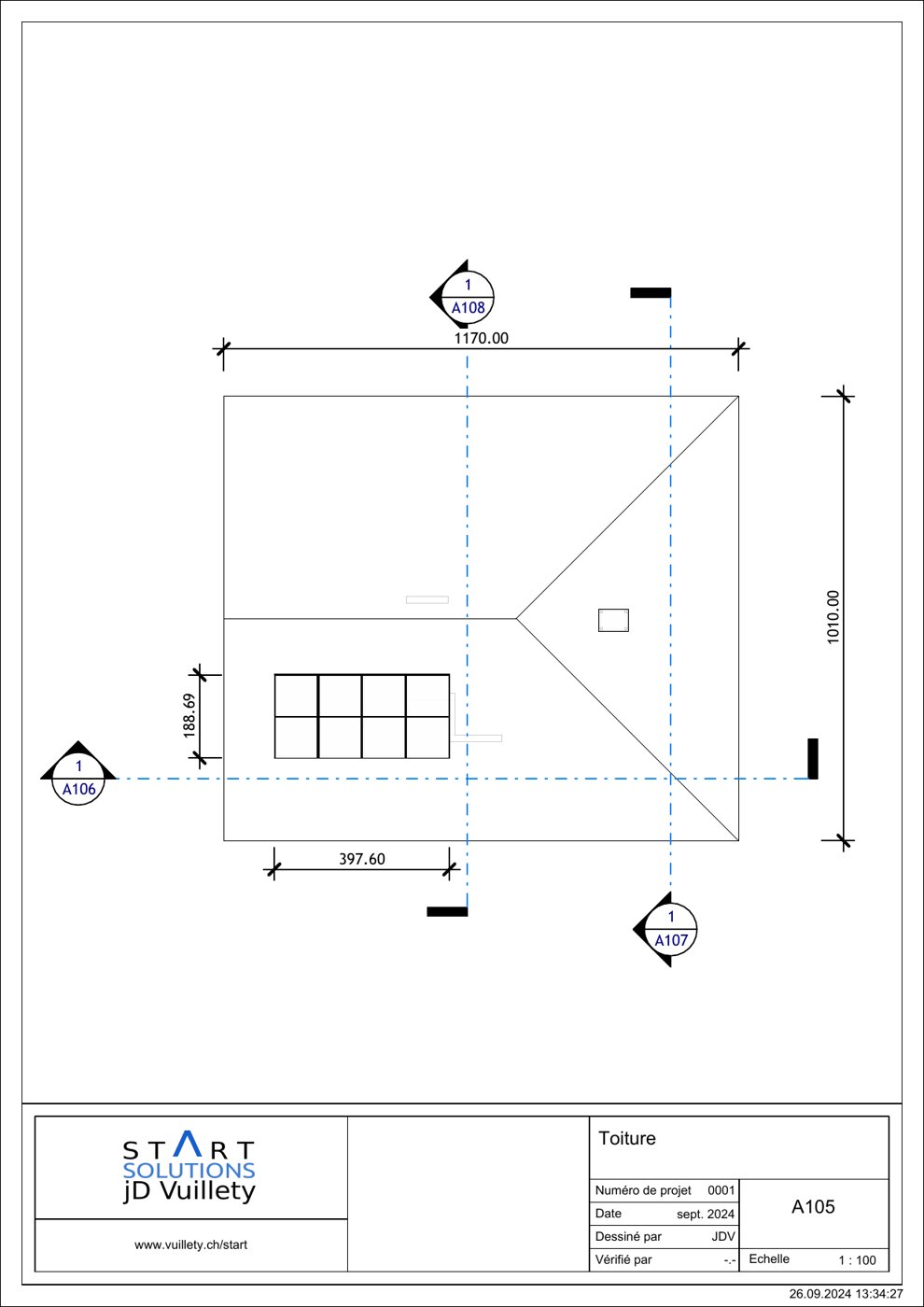 Plan REVIT — Toiture