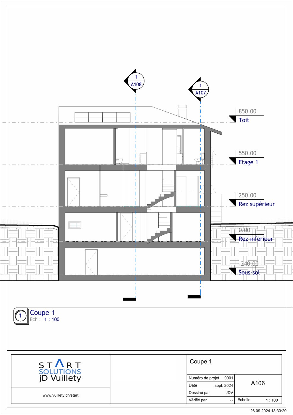 Plan REVIT — Coupe 1