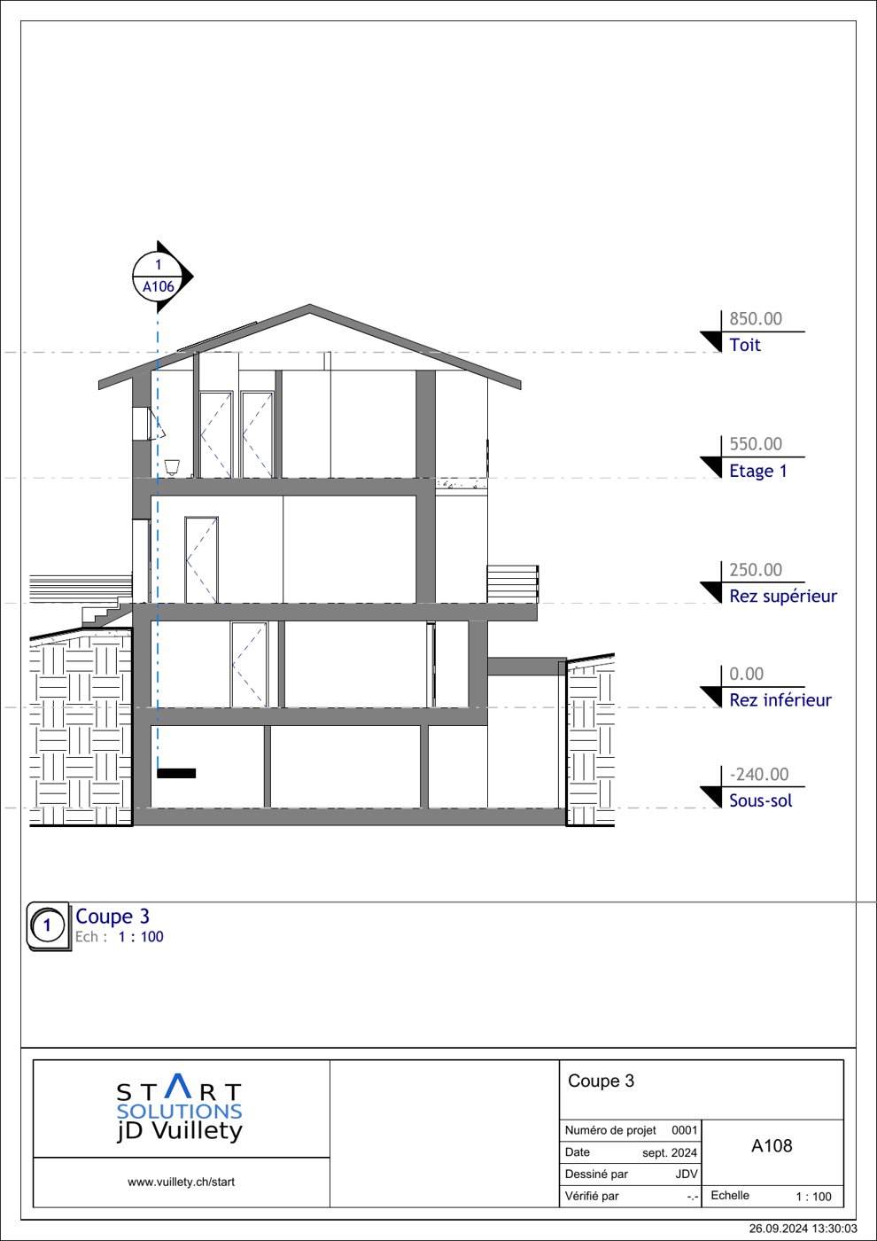 Plan REVIT — Coupe 3